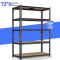 Heavy-Duty Industrial Metal Storage Shelves 72"H, Adjustable Height Shelving Unit Suitable for Garage, Warehouse, Kitchen, Basement - Easy No-Bolt Assembly, Kitchen Closet Tool Storage And Organization, Utility Shelves, Local