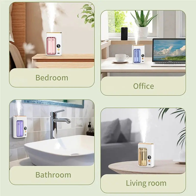 ABBK-Living Room Aroma Diffuser Smart Air Purifier Digital Display 5 Gears Wall Mount Tabletop USB Charging