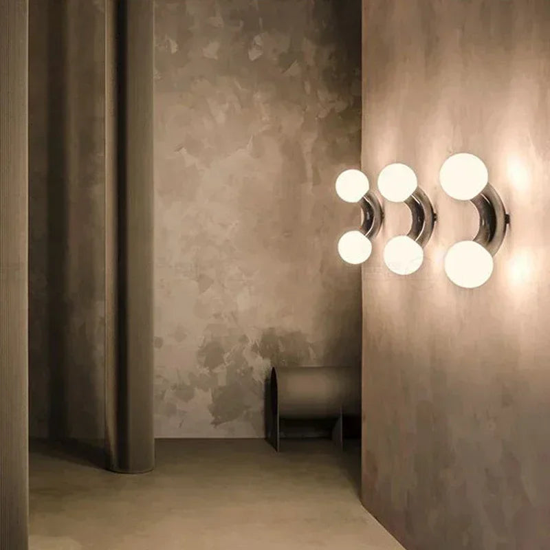 Modern Creative Lighting Design Rainbow Wall Light Childern's Room Kindergarten Asile Bedroom Bathroom Glass Ball Wall Lamp
