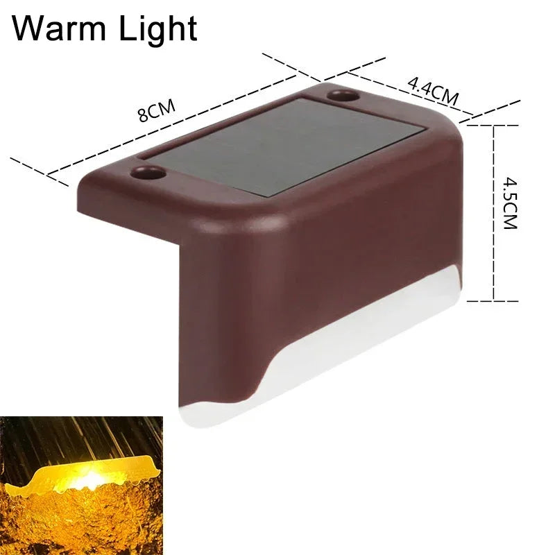 Outdoor Solar Step Lights, Warm White Light,IP66 Waterproof, Auto On, for Patio, Yard, Driveway, Porch Decoration