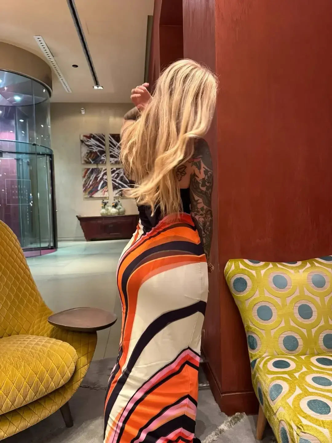 Fashion Solid Striped Patchwork Halter Maxi Dress Women's Sexy U-neck Waist-cinching Dresses 2026 Summer Party Holiday Vestidos