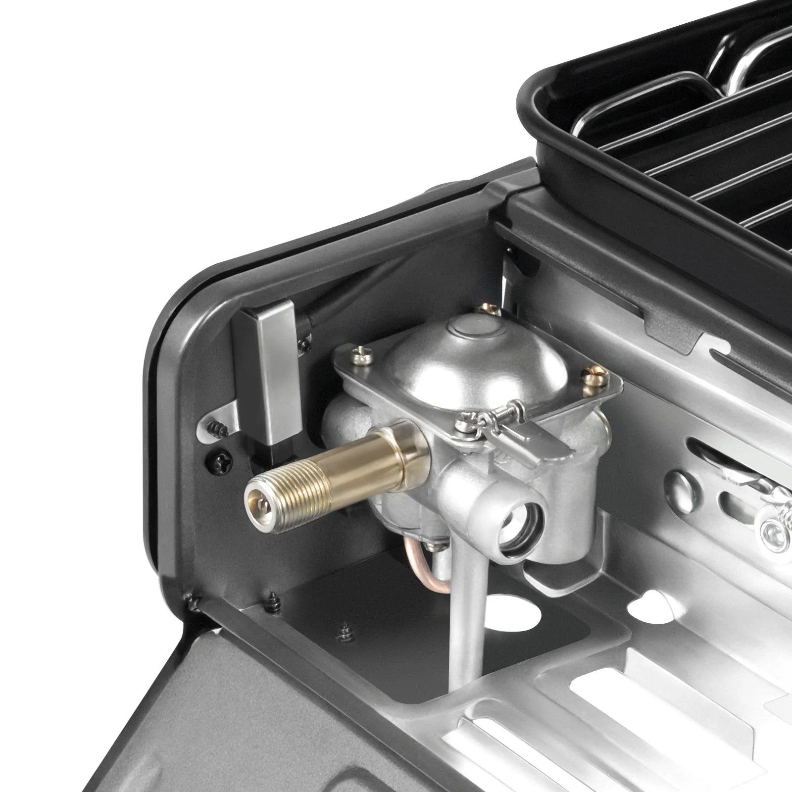 Portable Butane Gas Grill Stove Dual Inlets Adjustable Firepower with Carrying Case Grill Net for Camping Outdoor Use