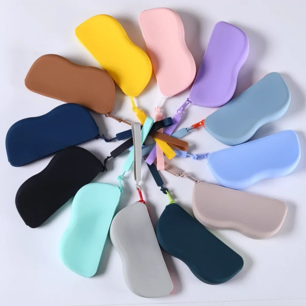 Soft Silicone Zipper Glasses Bag Storage Waterproof Bag Cosmetic Coin Bag for Women Girls Dustproof Glasses Box