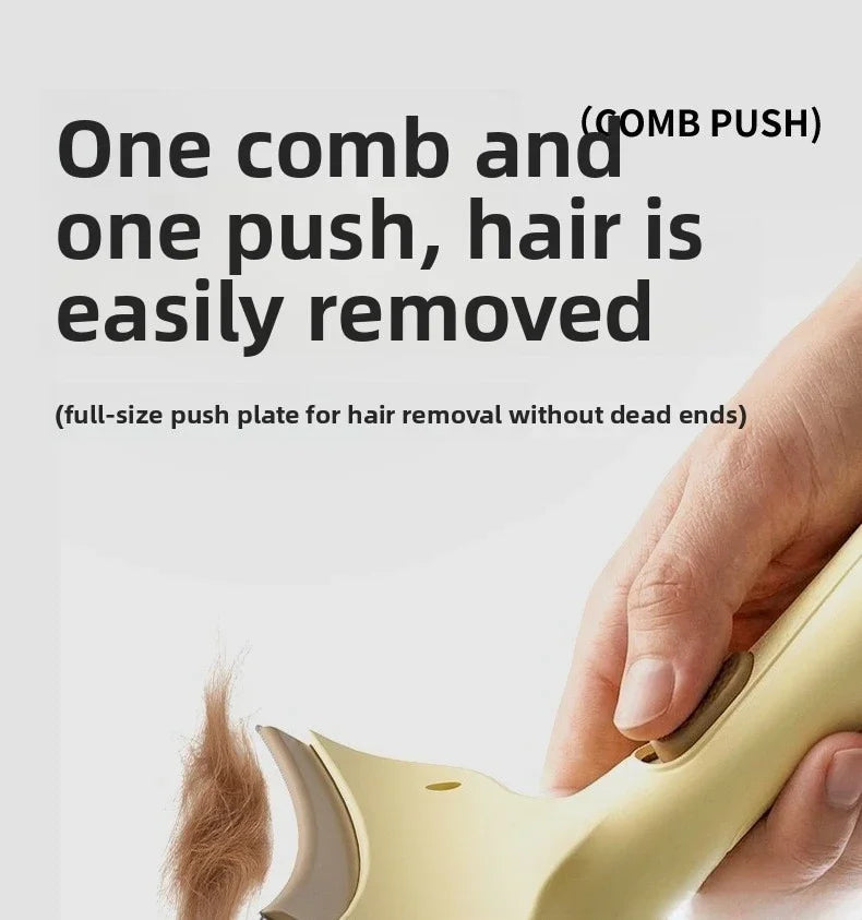 One-Click Self-Cleaning Pet Deshedding Brush Curved Blade Undercoat Rake Hair Remover Grooming Tool for Dog Cat
