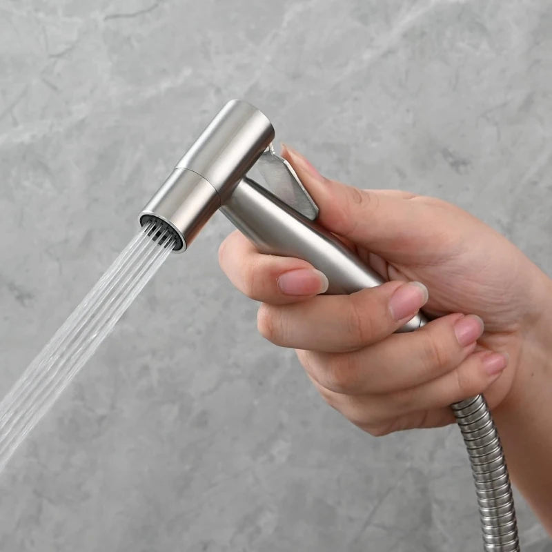 Stainless steel Bidet , toilet kit, portable faucet with stand, 3/8adapter,  toilet hose Used for personal and bathroom cleaning