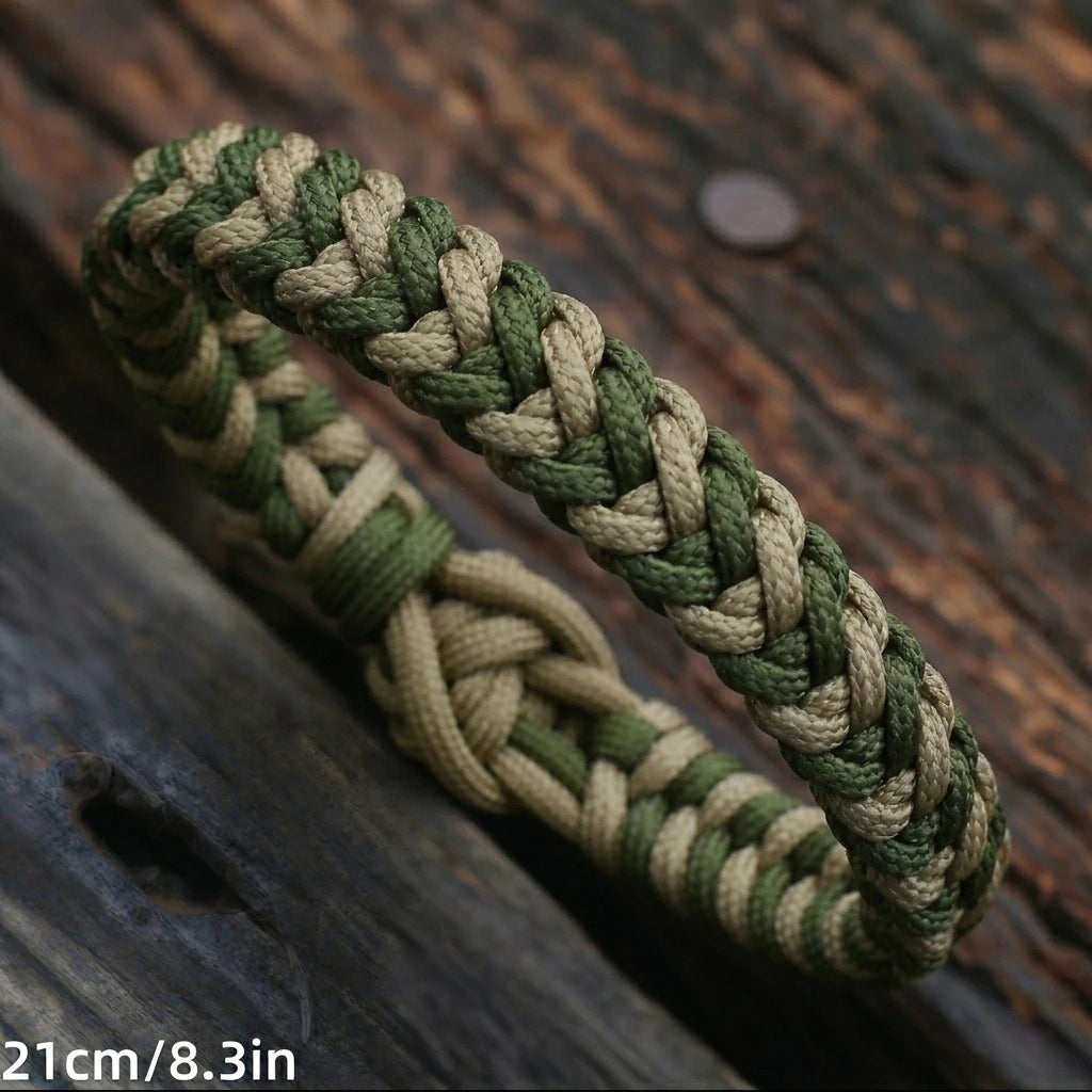 Paracord Survival Bracelet for Men Women, Handmade Tactical Outdoor Rope, Adjustable Hiking Camping Gear