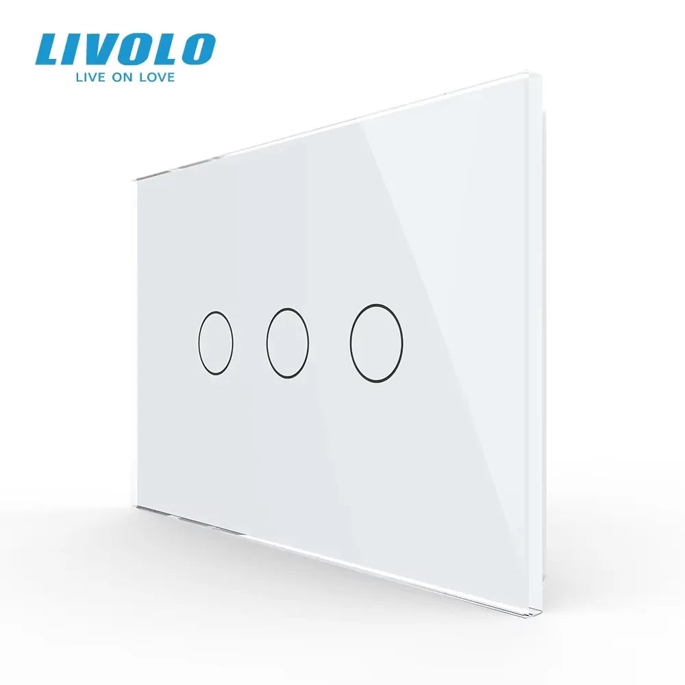 Livolo US/AU Standard Wall Touch Switch Crystal Glass Panel Touch Control Light Switch AC 110~250V/50~60Hz
