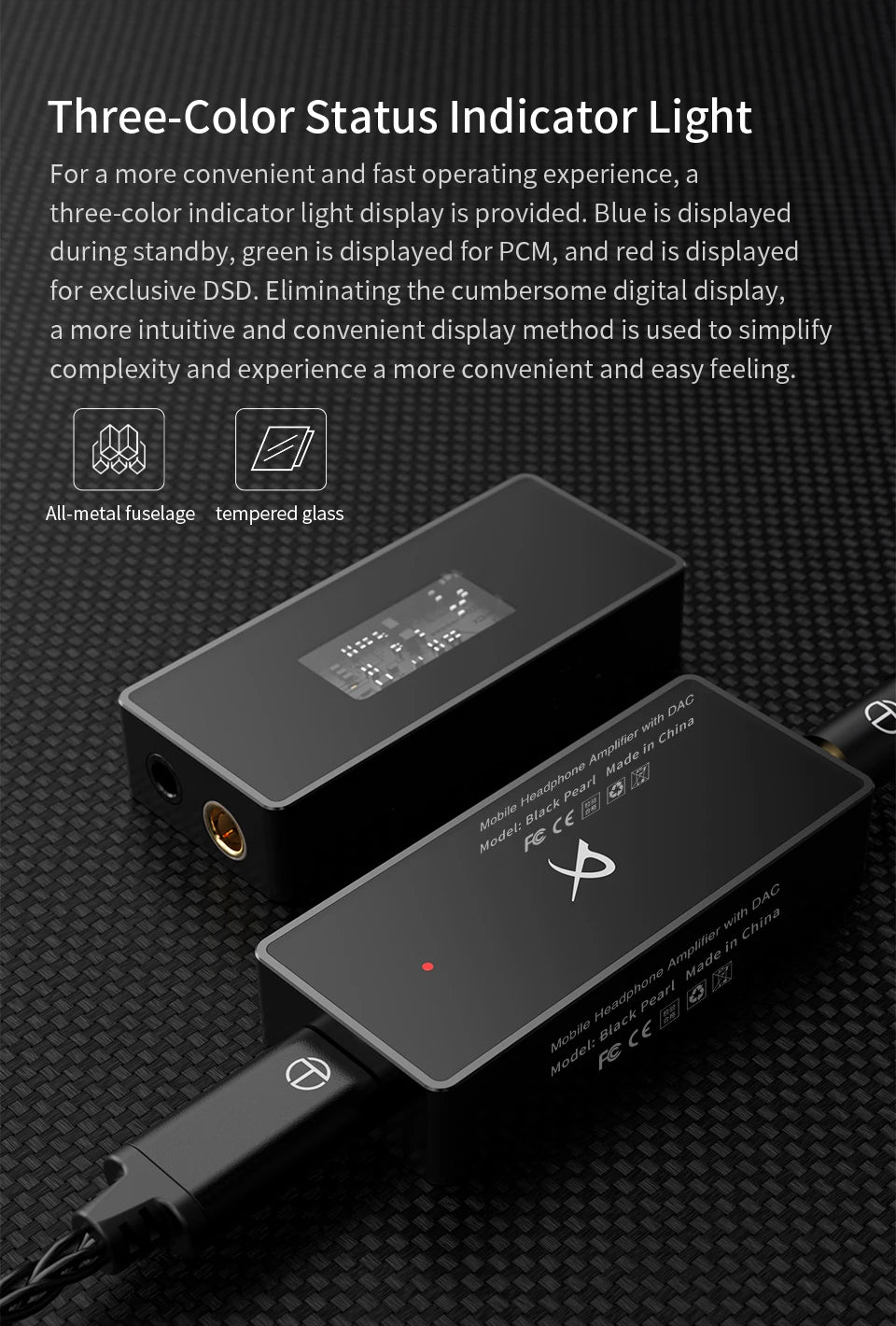 TRN Black Pearl Portable Hi-Fi Digital Audio Decoder 3.5+4.4 Output Dual CS43131 PCM 384kHz 32Bit DSD256 DAC Headphone Amplifier