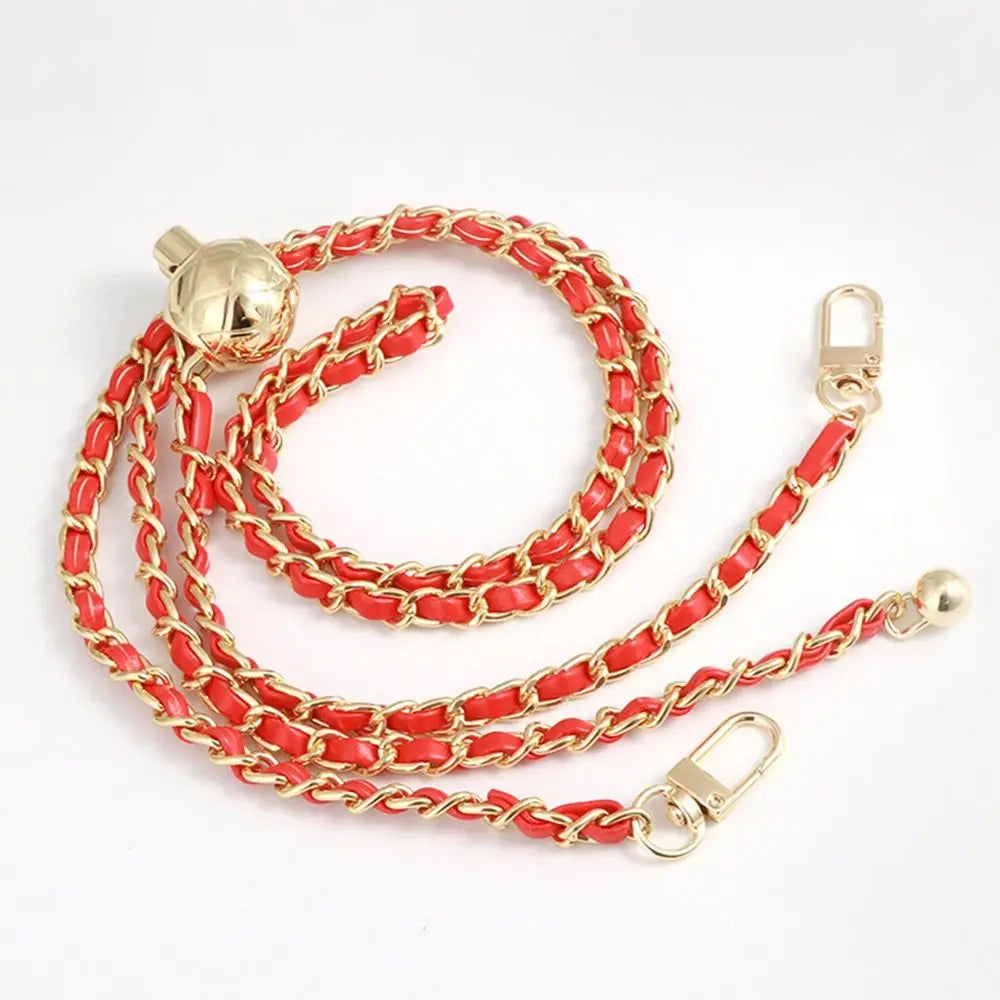 New Metal High-end Shoulder Strap Golden Balls Chain Adjustable Length Strap Replacement Shoulder Strap Non-fading Chain