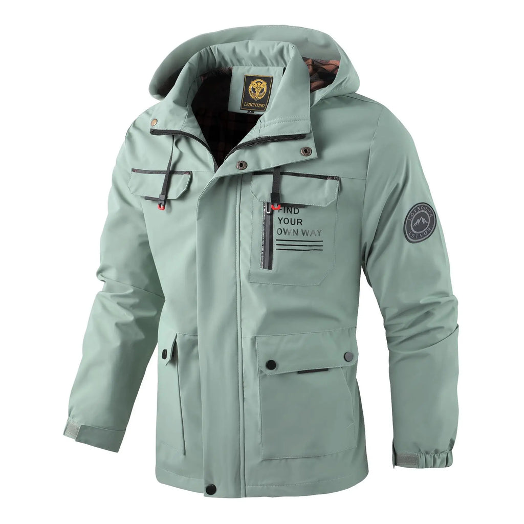Men's Casual Jacket Parka Autumn/Winter Hooded Jacket Men's Coat Solid Color Outdoor Chic