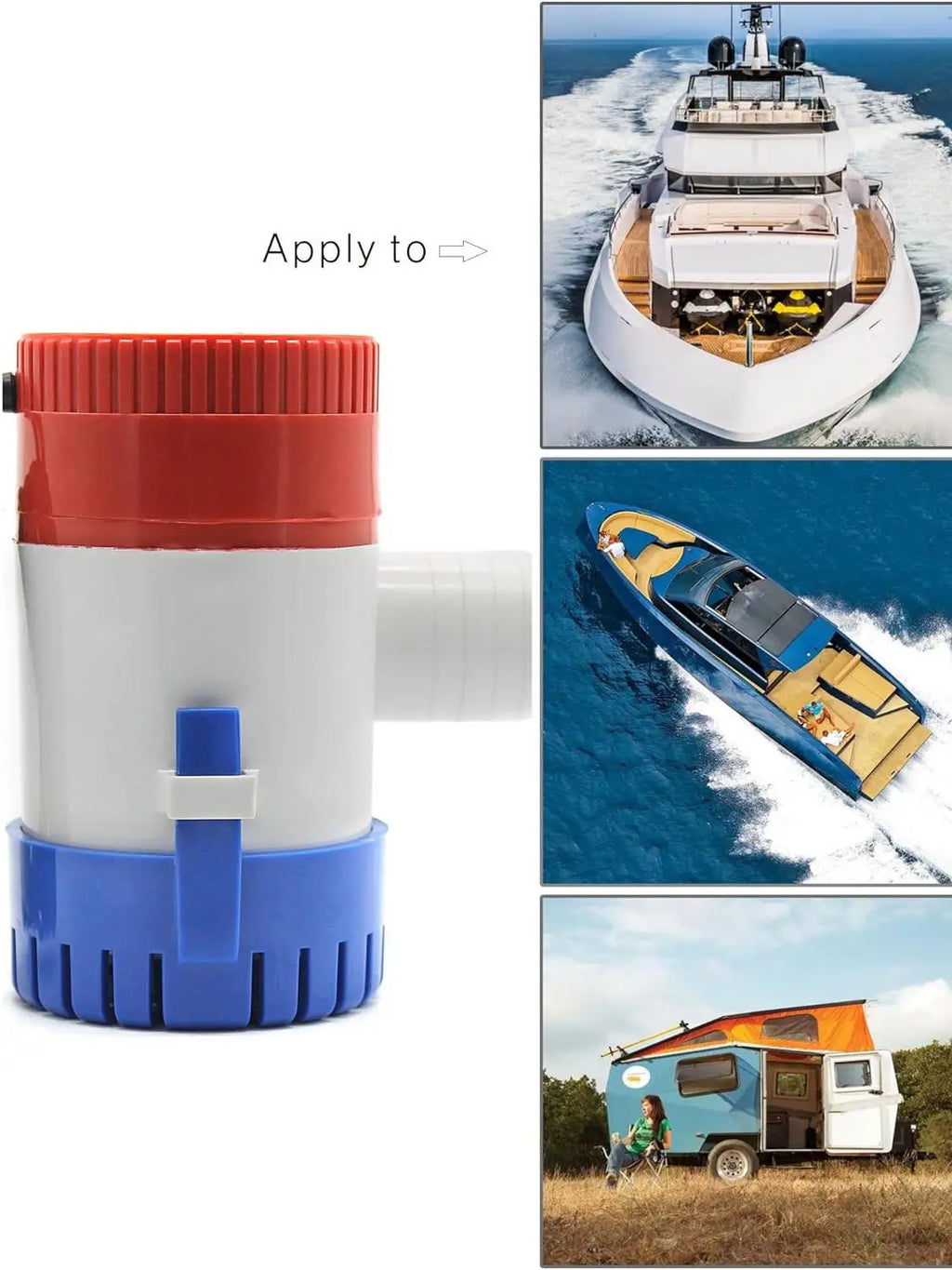 Hot 12V Vacuum Water Pump Submersible Marine Boat Bilge Pump 1100GPH Water Pump Used In Boat Seaplane Motor Homes Houseboat