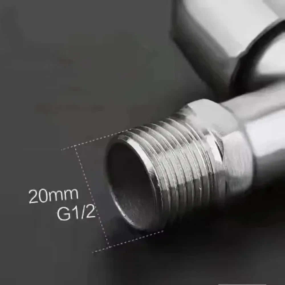 Stainless Steel Faucet Double Outlet Dual Control Water Tap One in Two Out 1/2" Faucet Bidet Faucets Garden Bathroom Accessories
