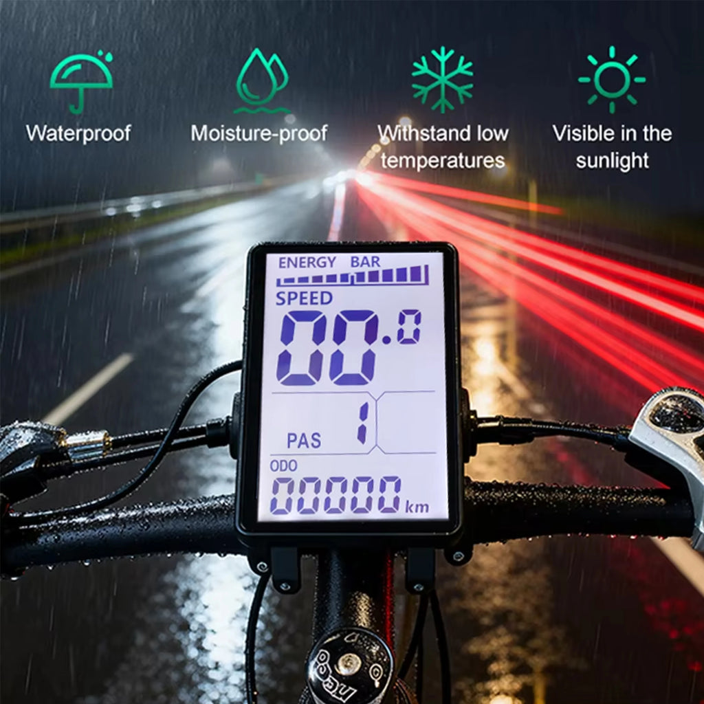 DC 24V 36V 48V 60V E-bike LCD Display Screen, Vertical M5 or Horizontal HK811 Screen for UART NO.2 Serial Communication Protocol