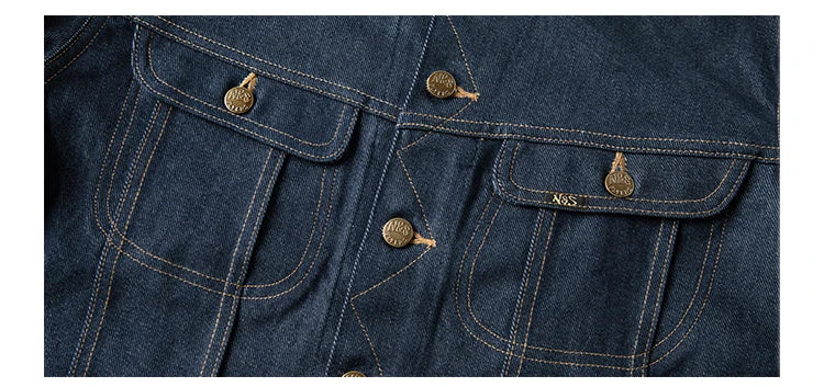 NON STOCK FLYERS Primary Color Left Oblique Anti-shrink Denim 101J Short Denim Jacket Retro Knight Jacket
