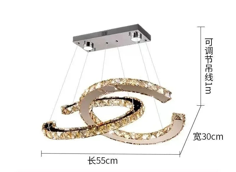 Modern 2024 New Special-shaped Crystal Chandelier Modern Simple Decoration Living Room Dining Room Home Decoration