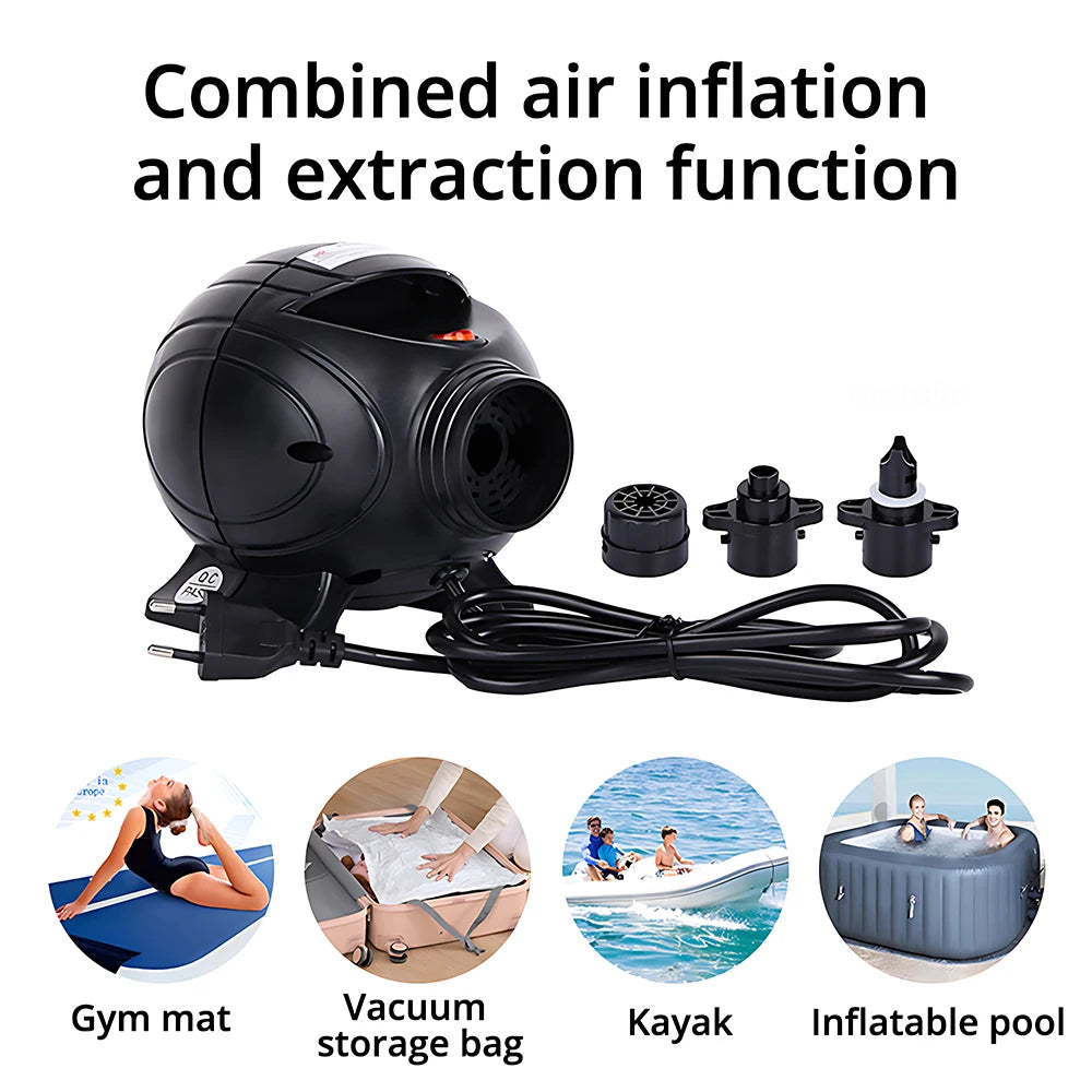 800W Electric Air Pump 2-in-1 Inflate Deflate Voltage：AC110/220V AU US EU UK Plug for Pool Boat Yoga Mat Vacuum Bag、air Bed