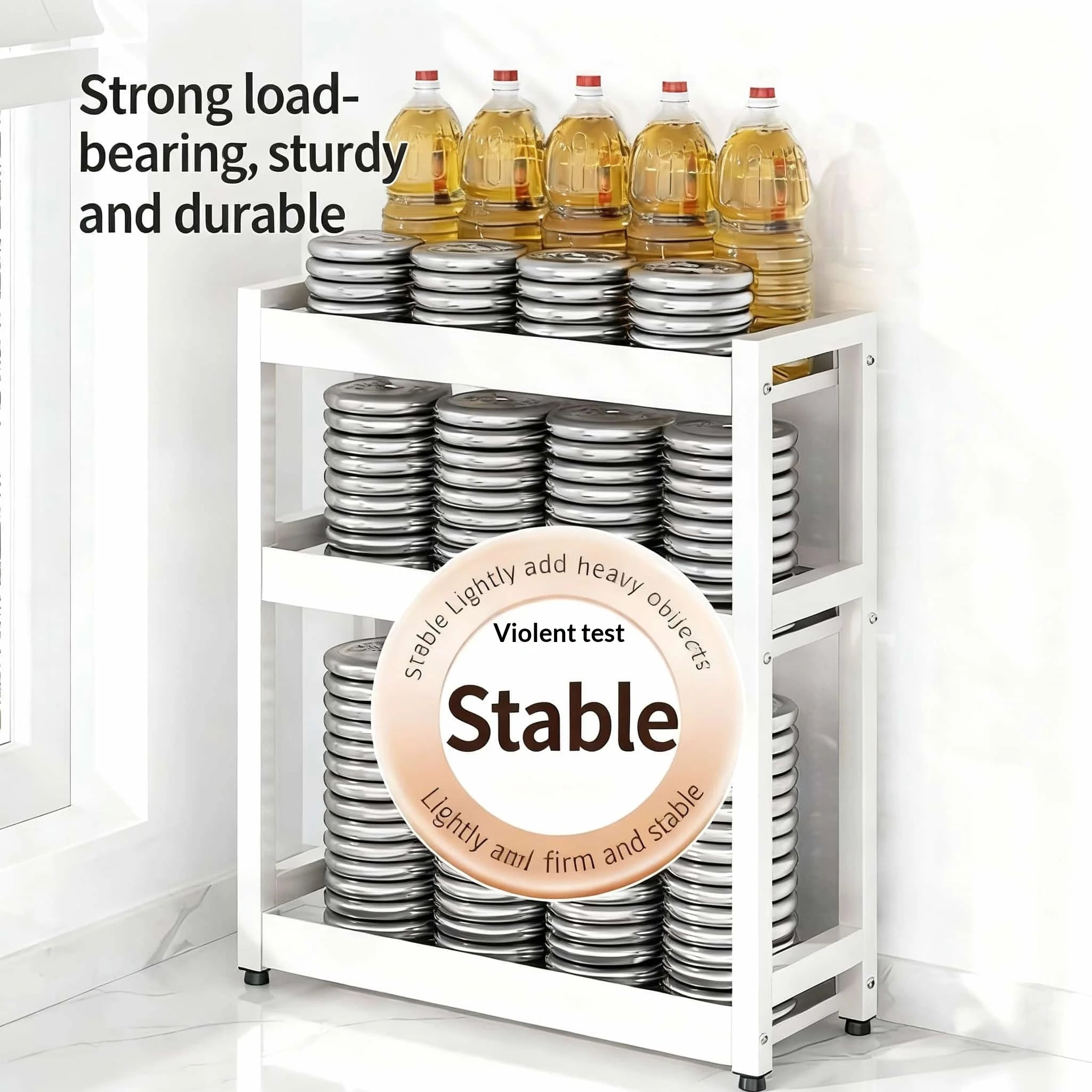 Kitchen Shelf Wall Mounted Wood Storage Rack for Utensils Pots And Spices - Modern Minimalist Home Decor