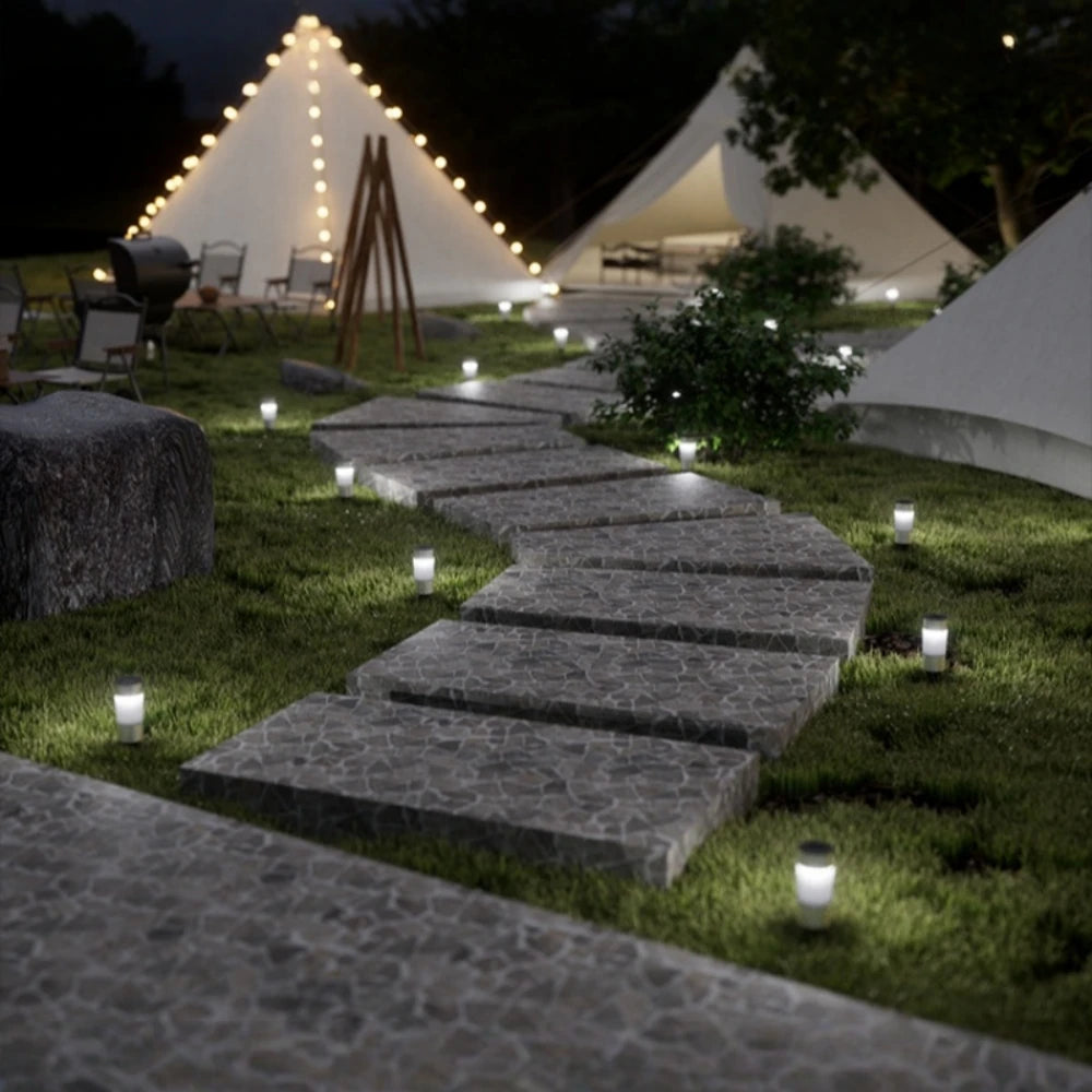 Mini Solar Pathway Lights Outdoor Solar Walkway Lights Stainless Steel Lights for Garden Yard Landscape Driveway Patio Decor
