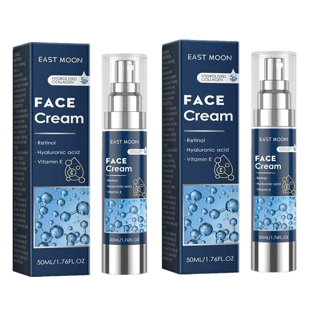 EAST MOON Men's Face Cream 50ml - Retinol, Hyaluronic Acid & Vitamin E, Deep Moisturizing Anti-Aging Oil Control for Men Care