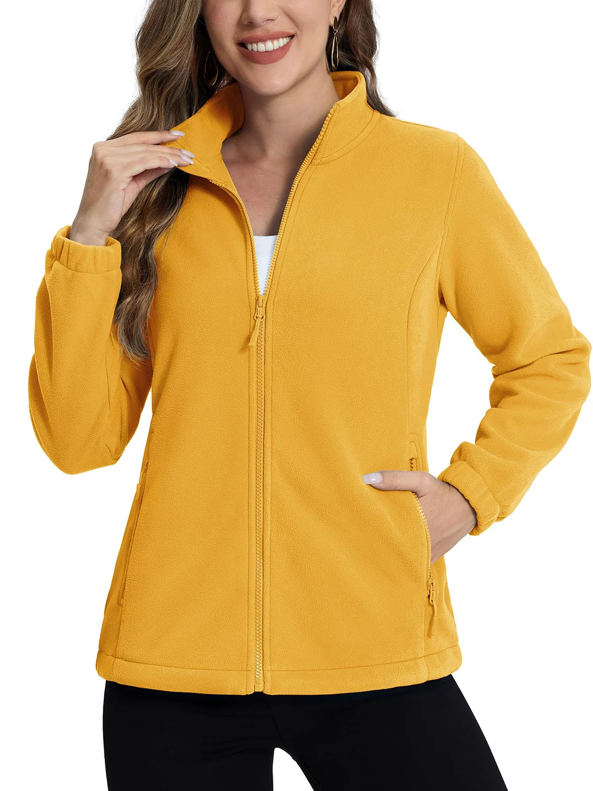 TACVASEN Women's Winter Fleece Jacket Lightweight Full Zip Sweatshirts Coat Casual Zipper Soft Warm Sweaters Outwear Female