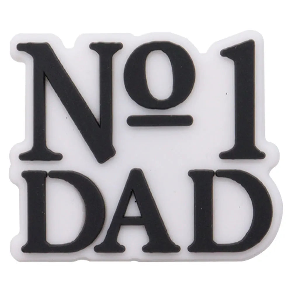 1-34PCS Cartoon Papa Happy Father's Day Best Dad Heart PVC Shoes Charms Accessories Buckle Clog Decorations DIY Bracelet
