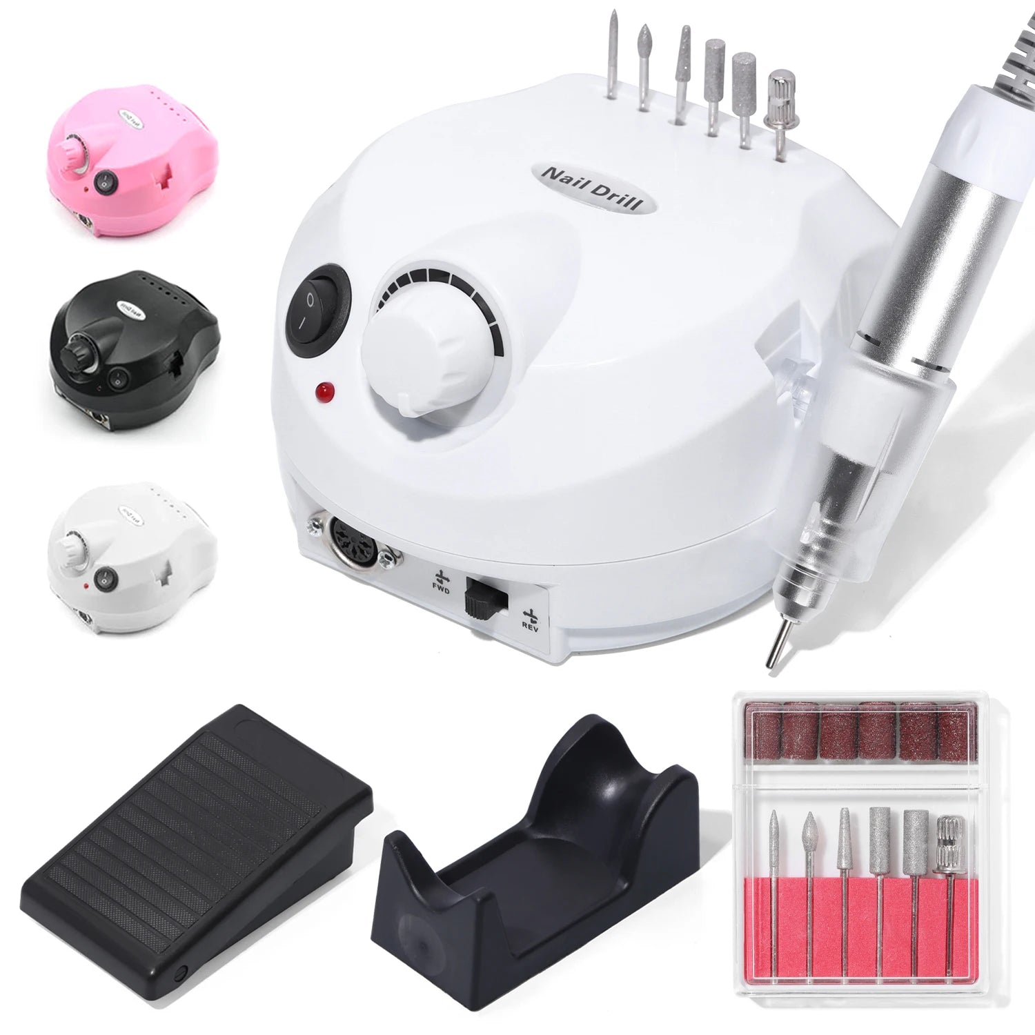 35000RPM Electric Nail Drill Machine Manicure Pedicure Professional Nail Lathe Low Noise Cutters Nail File Kit