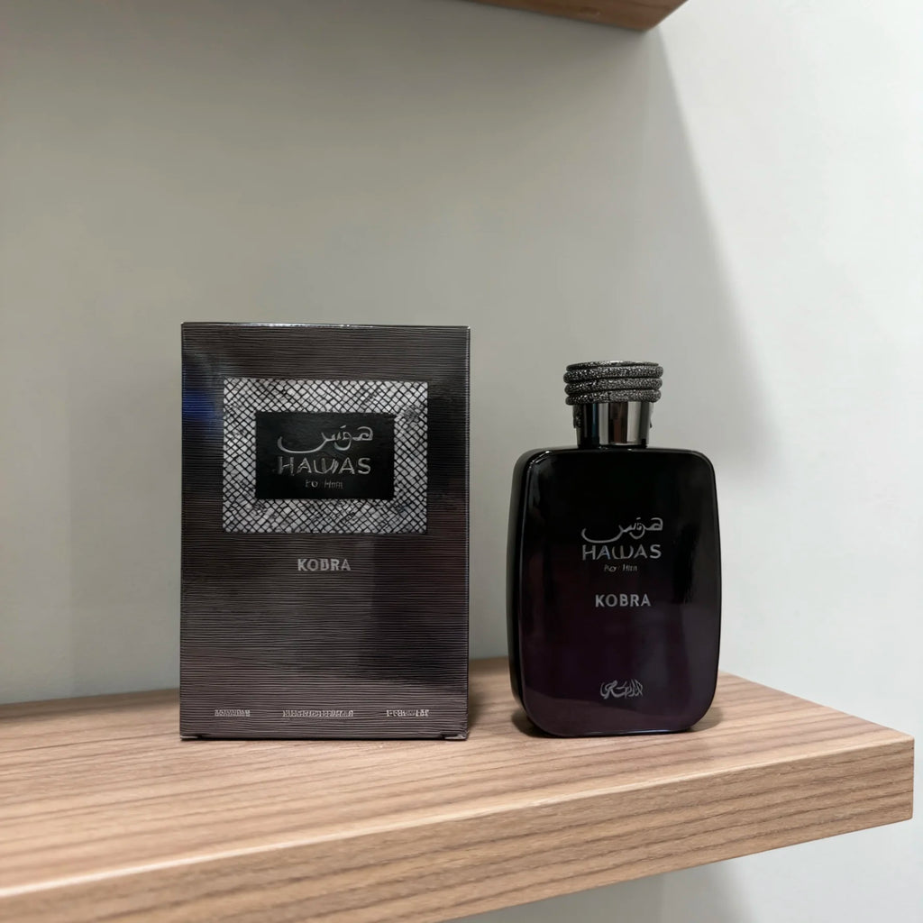Rasasi Hawas Kobra Eau De Parfum Spray for Men – Bold Oriental Spicy & Woody Aromatic Scent, Long-Lasting Premium Arabian Fragrance, Perfect Gift, 3.4 Fl oz / 100 ml