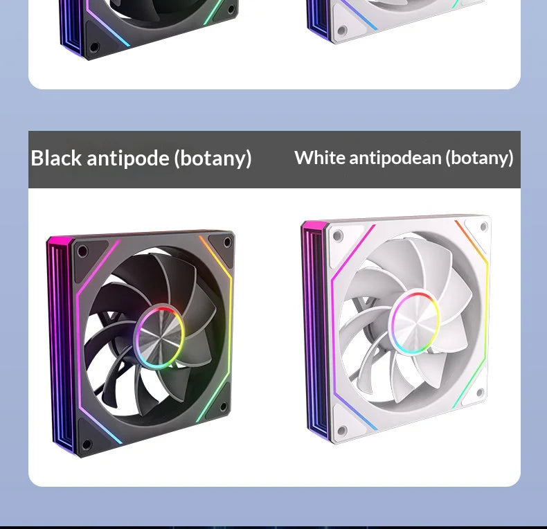 Veebyte PRISM 8 PRO PC Fan 120mm ARGB 4PIN 5V-3PIN PWM Quiet Cooling Fan 12V Large Air Volume Computer Fan 45.2CFM/800-1600RPM