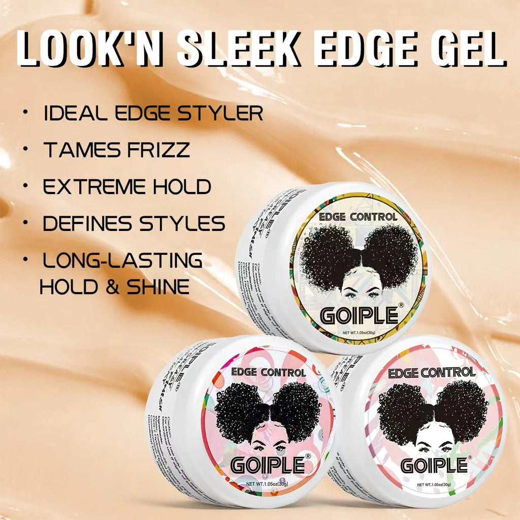 30g Edge Control Gel Women and Kid Hair Finishing Styling Wax Cream Hairline Finishing Artifact with Edge Brush & Hair Band Kit