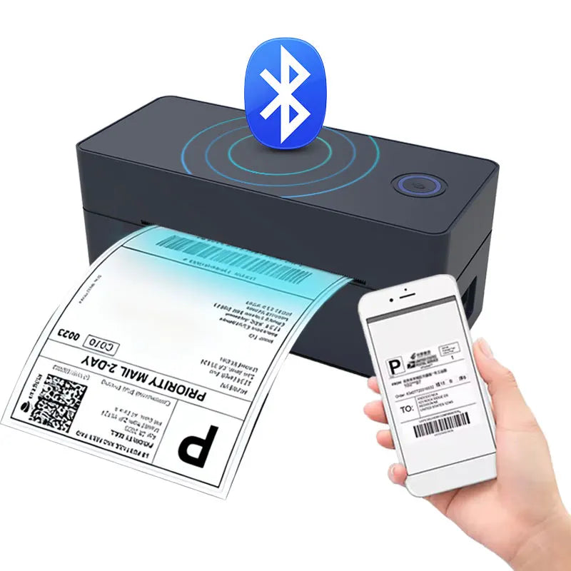 Wireless Bluetooth Thermal Desktop Shipping Label Printer 4x6 Support