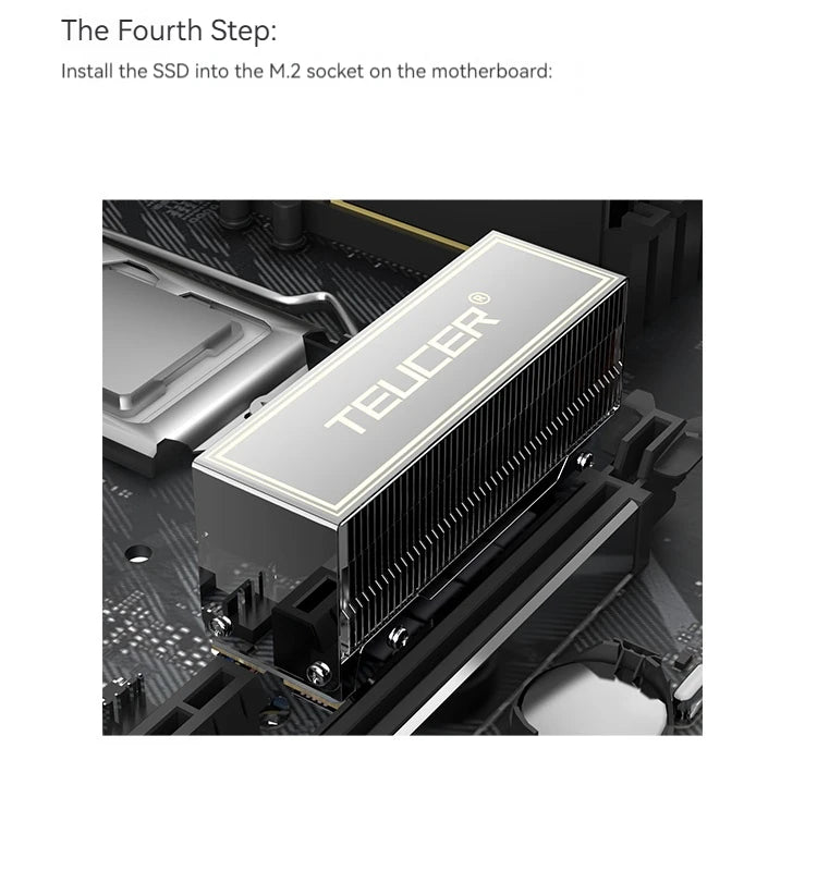 TEUCER M.2 SSD Heat Sink M2 2280 NVME Cooler Kit Dual Heat Tube Aluminum Copper Material PC Solid State Drive Radiator