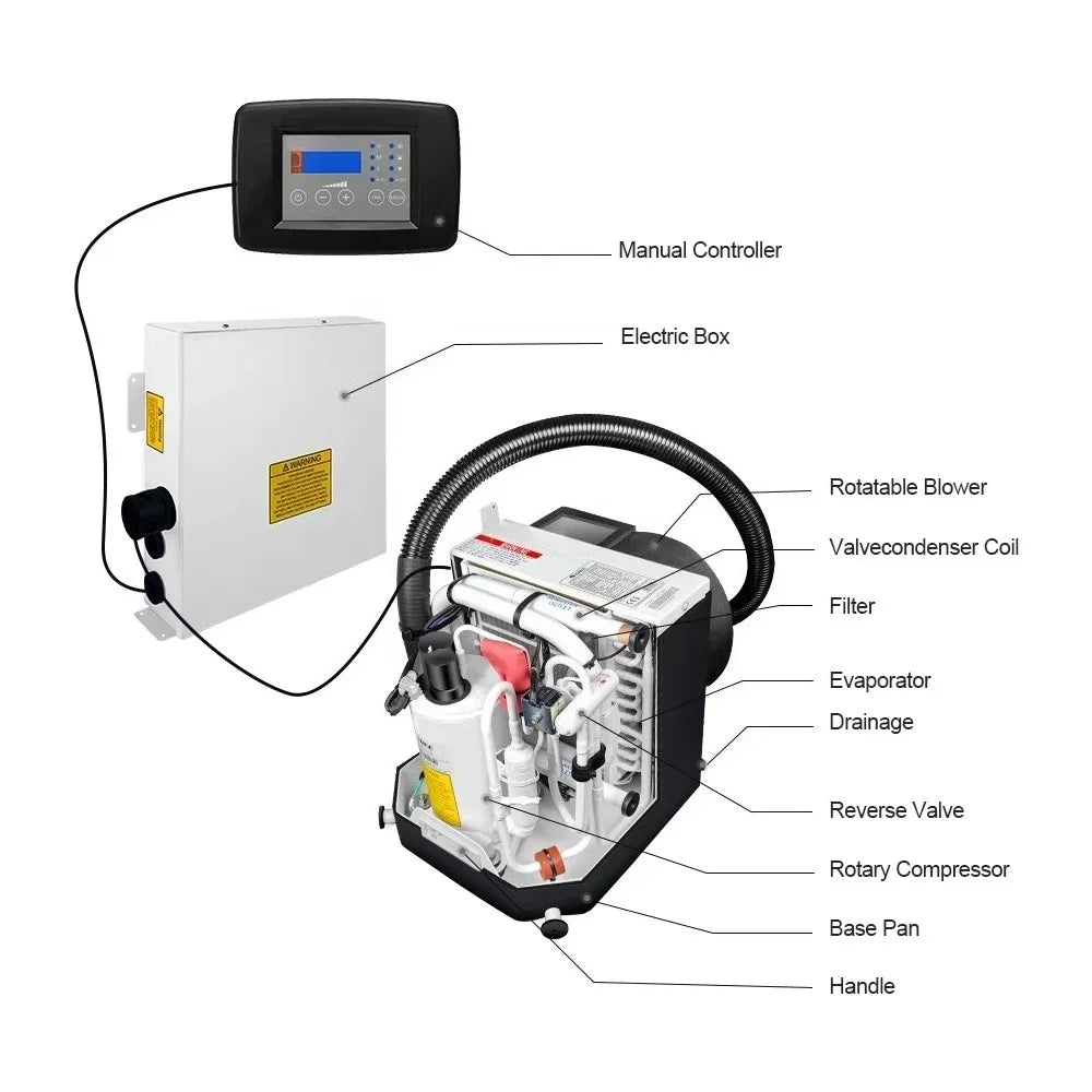 Puremind Best Selling 16000 Btu Boat Air Conditioner Water Cooling Chiller Marine Air Conditioning for Boat Yacht Vessel Factory