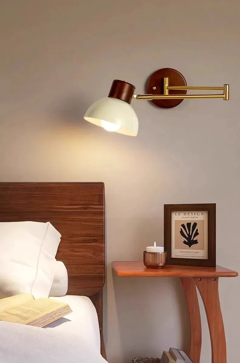 LED Bedroom Bedside Wall Lamp Swing Arm Wall Light Folding Telescopic Study Reading Lamp Study Decor Sconce Lighting