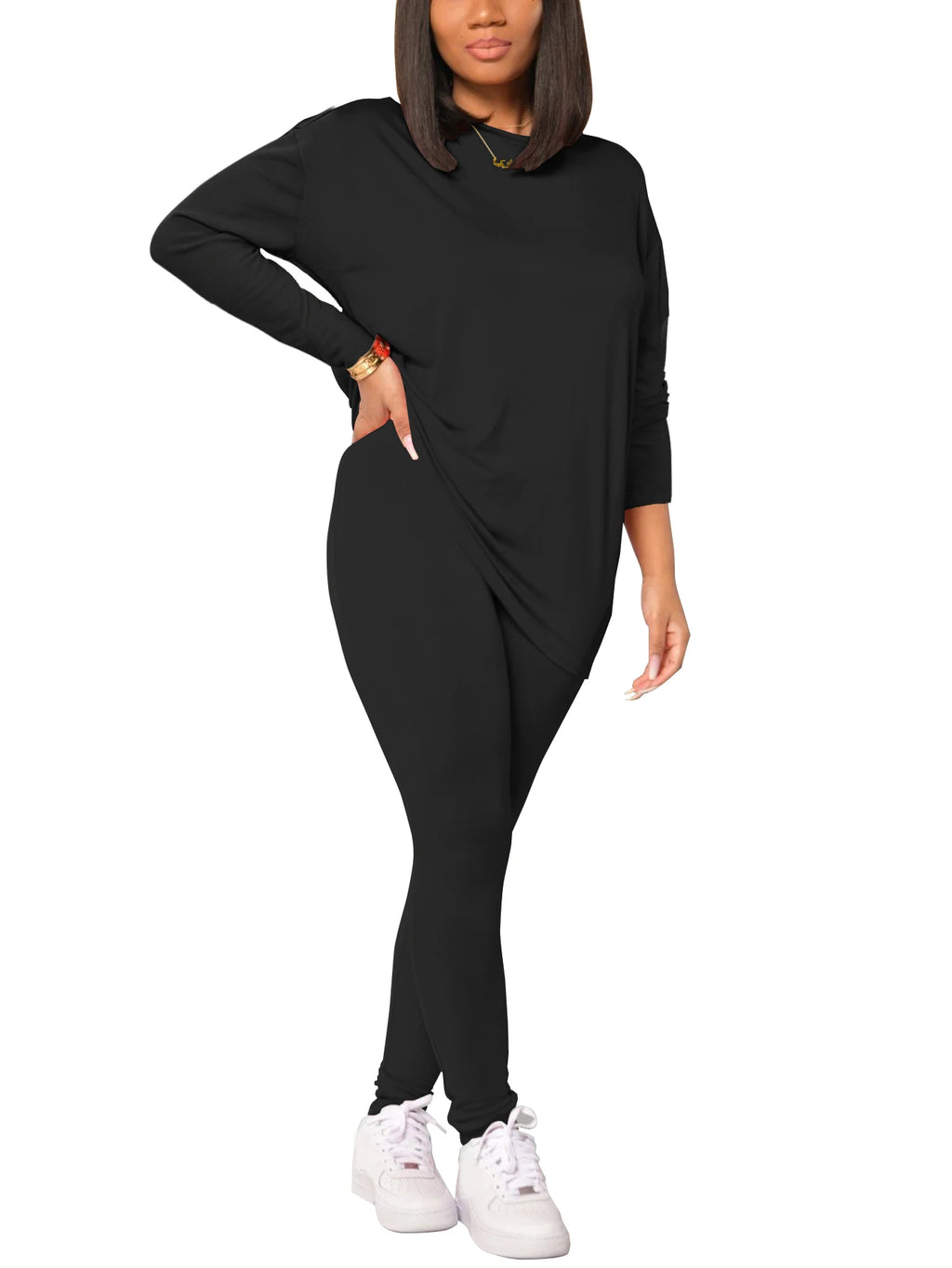 Spring and summer women's two-piece set long sleeved pants sportswear yoga clothes casual suit suitable for summer and autumn
