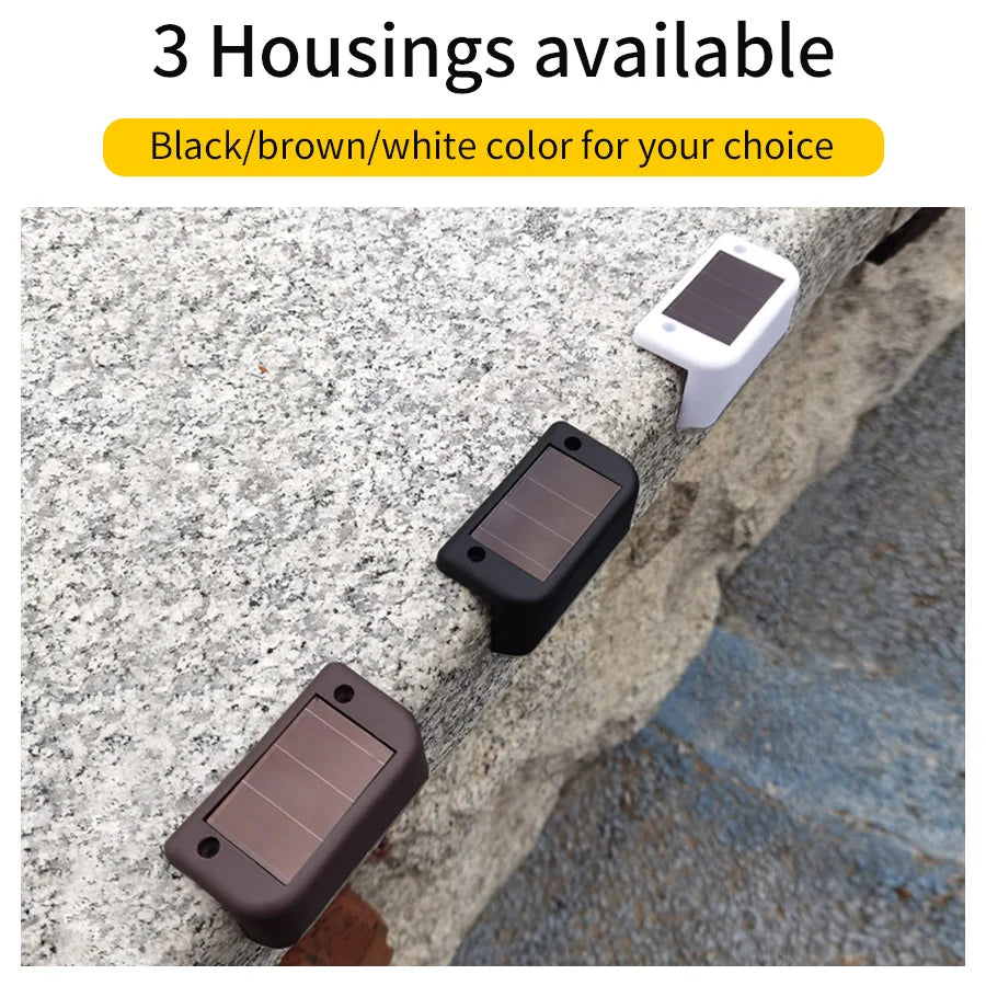LED Solar Staircase Light Waterproof Passage Patio Courtyard Guardrail Step Lamp for Outdoor Garden Borders Terrace Fence Light