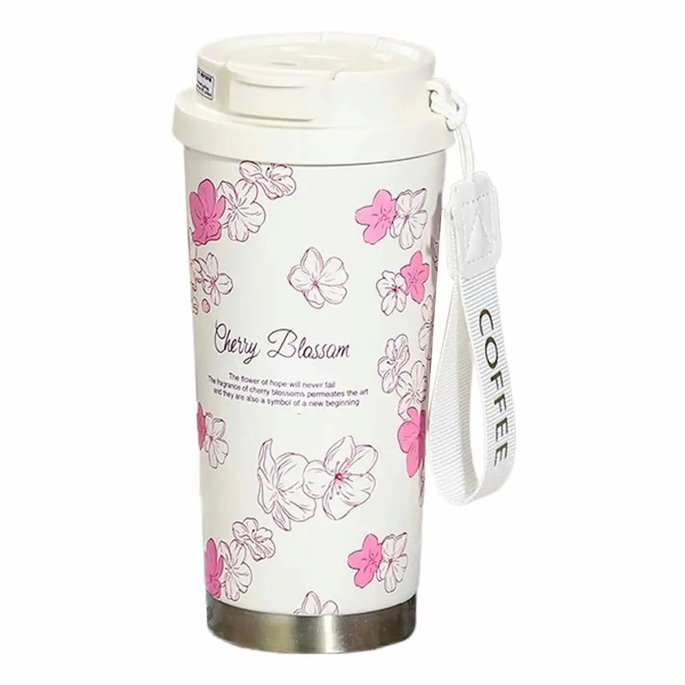 500ml vintage coffee cup sunflower women's cup portable travel cup leak proof double wall insulated cup vacuum drum