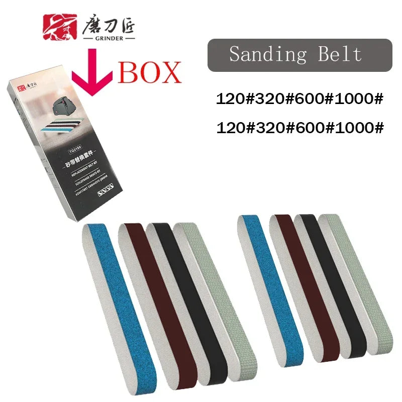 Knife Sharpener Electric, 4-Stage Professional Sharpener with 120-1000# Grit Sanding Belt, Fast & Precise for Kitchen Chef Tools