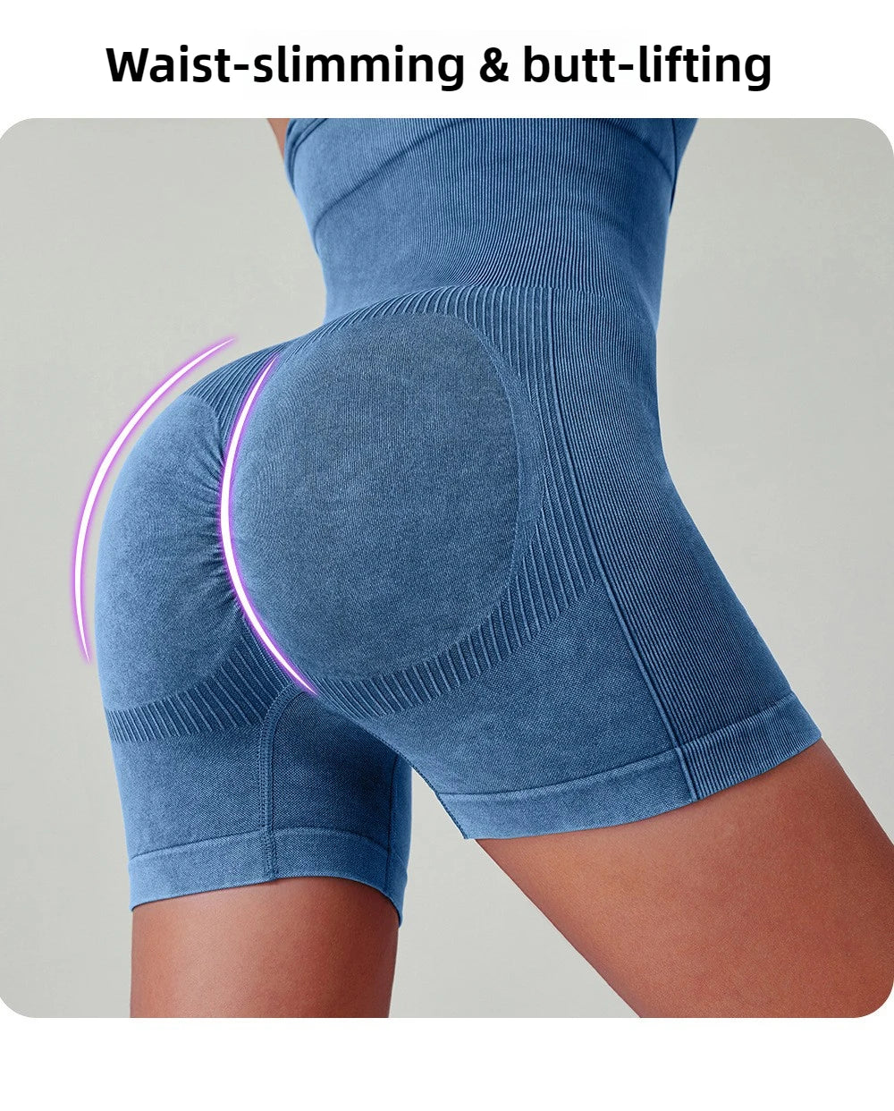 Seamless Shorts Gym Set Women Jumpsuit Yoga Set Water-washed 1pc Summer Workout Suit Bodysuit Fitness Push Up Short Sport Set