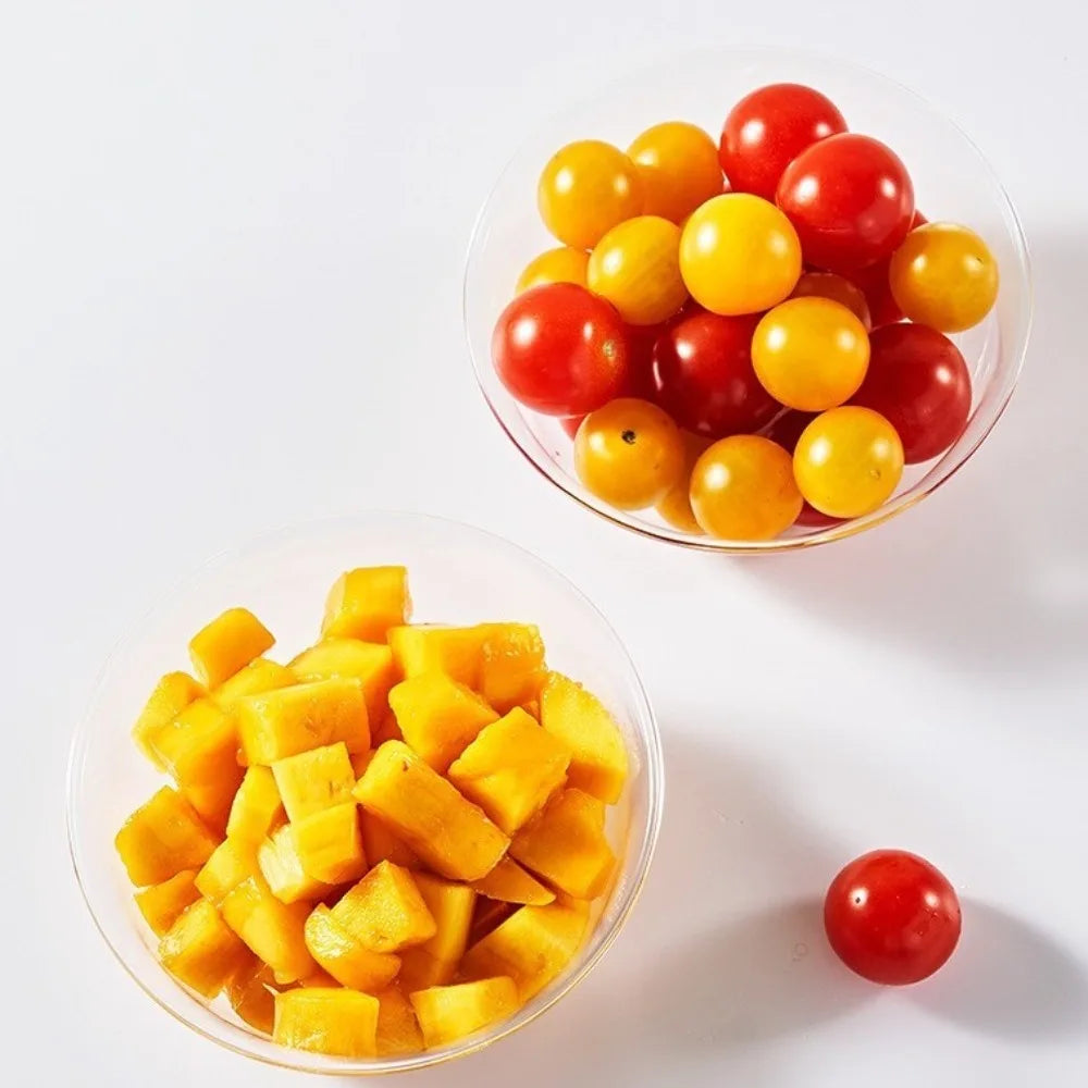 25PCS Food Grade Plastic Disposable Lunch Bowl Thick Kitchen Accessories Hot Pot Tableware Transparent Round Lunch Bowl