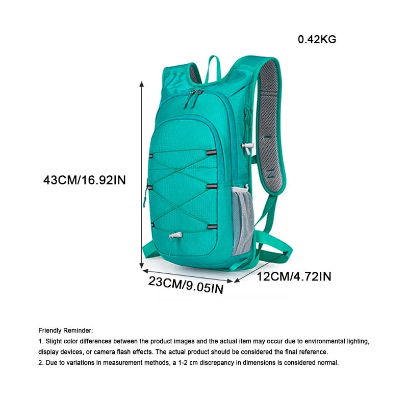 12L Lightweight Outdoor Backpack Unisex Waterproof Multifunctional Hiking Trekking Cycling Travel Daypack For Men Women