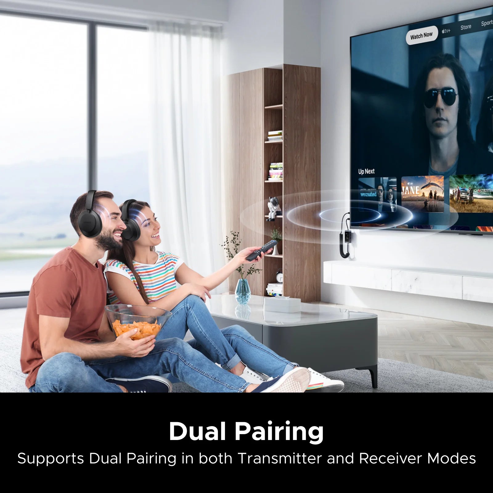 Bluetooth 5.4 Music Receiver Transmitter Adapter OLED Display Wireless 3.5mm Audio USB Adapter Spring for Home Stereo Car