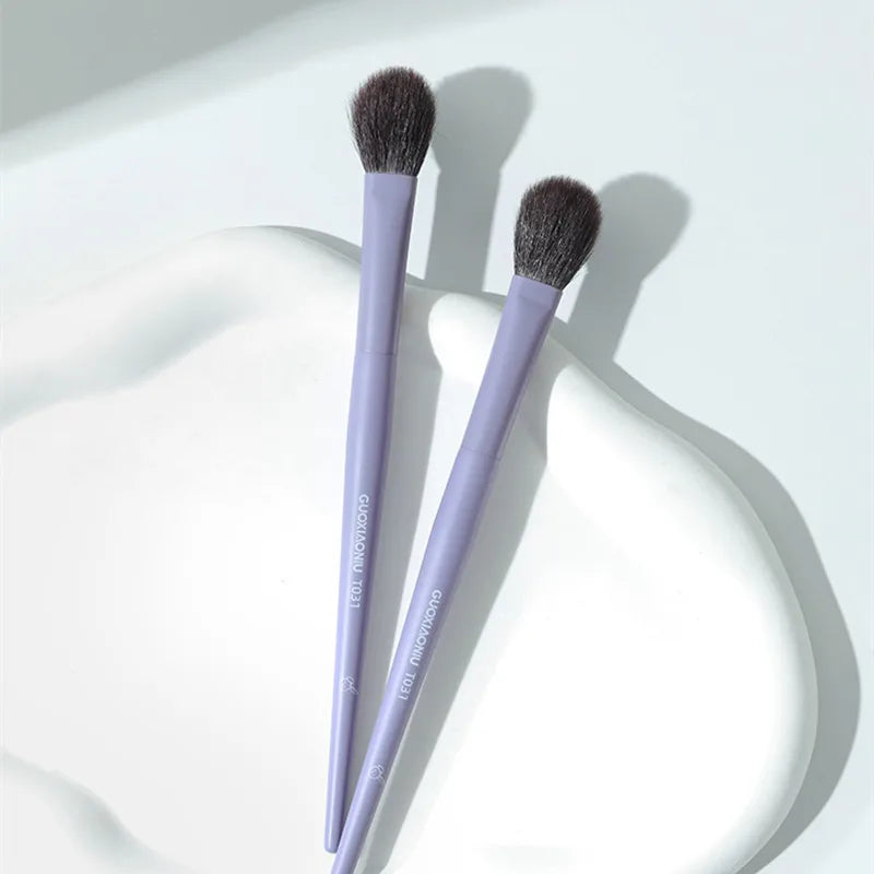 GUOXIAONIU Purple Blusher Brush Foundation Contour Eye Shadow Brush Makeup Tool Ultra Soft Make Up Highlight Brow Shadow Brush
