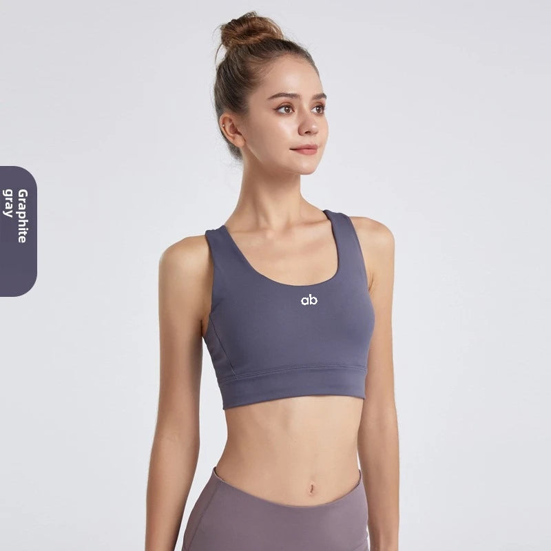 2026 New Cross‑Back Nake Feeling Sports Bra Women High Support Shockproof Push‑Up Removable Pads Outerwear Yoga Gym Training Bra