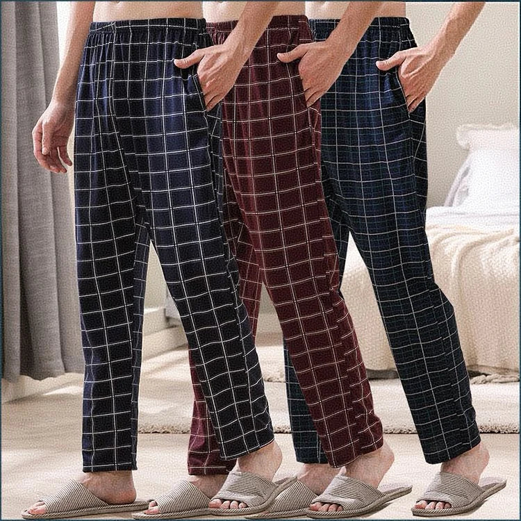 Loose Plaid Pants, Plus Size, Single Piece, New Style, Can Be Worn Outside, Stylish Men's Pajama Pants, Spring and Autumn Home Pants