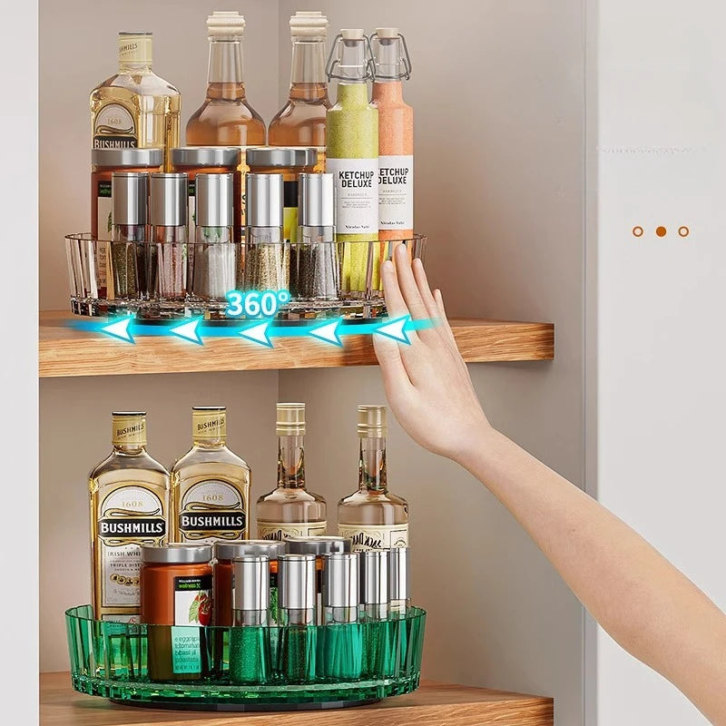 Rotating Kitchen Storage Rack Multi-Functional Desktop Organizer for Cosmetics And Seasonings Entrance Home Organization Box