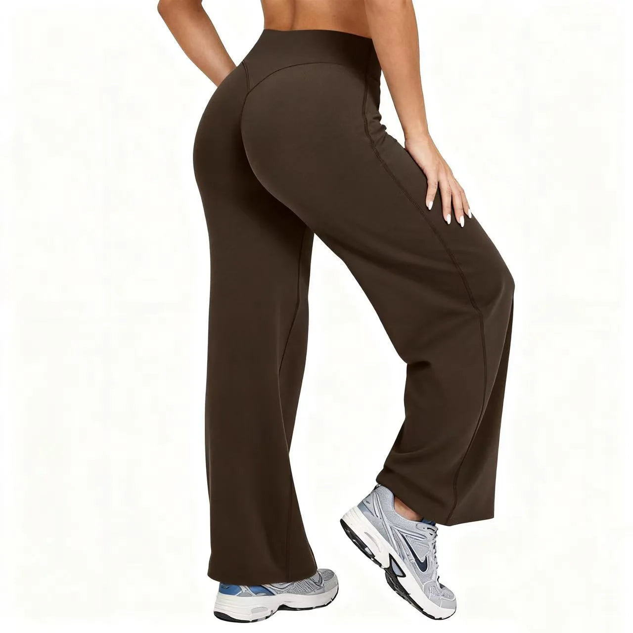 Straight-Leg Pants Ultra Soft Butter Fabric Women's Mid-Waist Yoga Pants GYM Naked Feel Pilates Running Sport Trousers
