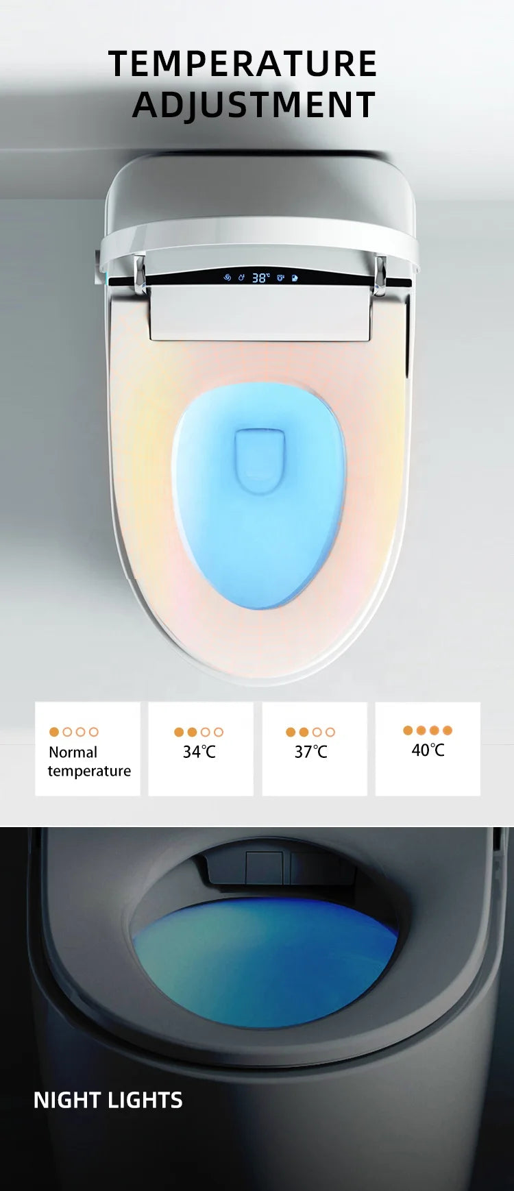 110V/220V Modern Electric Intelligent Smart Wc Toilet Bowl Automatic Black Smart Toilet with Bidet Seat Heating