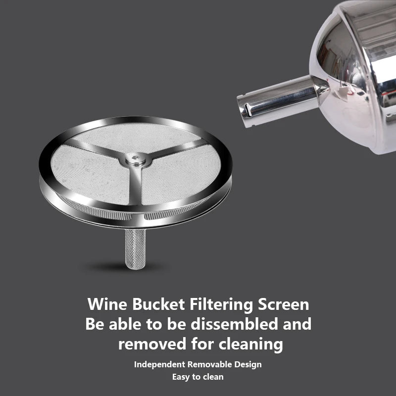 Stainless Steel Wine Aerator Shower Funnel with Sediment Strainer