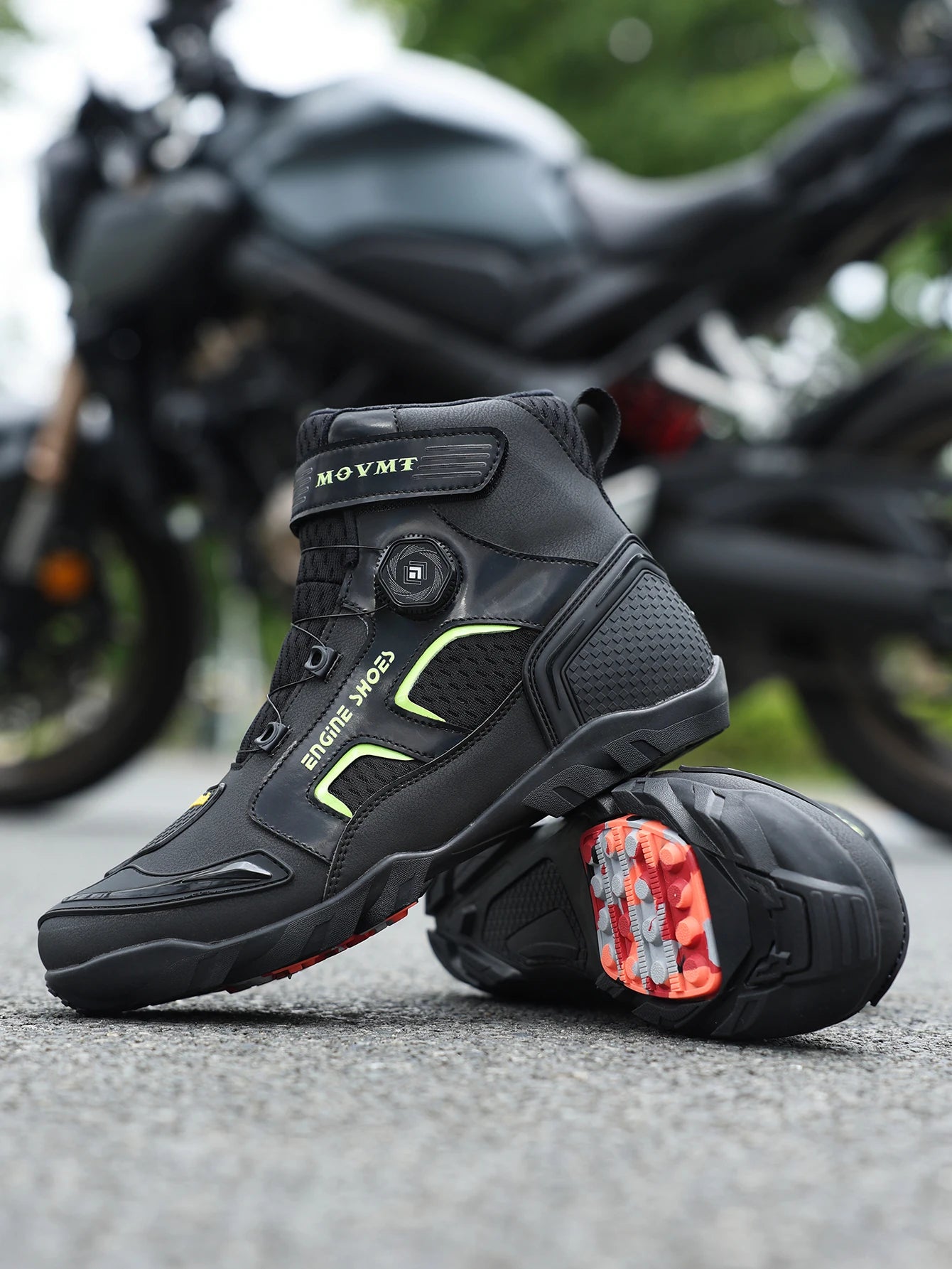 Motorcycle Riding Shoes Men's Breathable Leather Boots Casual Comfortable Slip-On Ankle Boots for Urban Cycling
