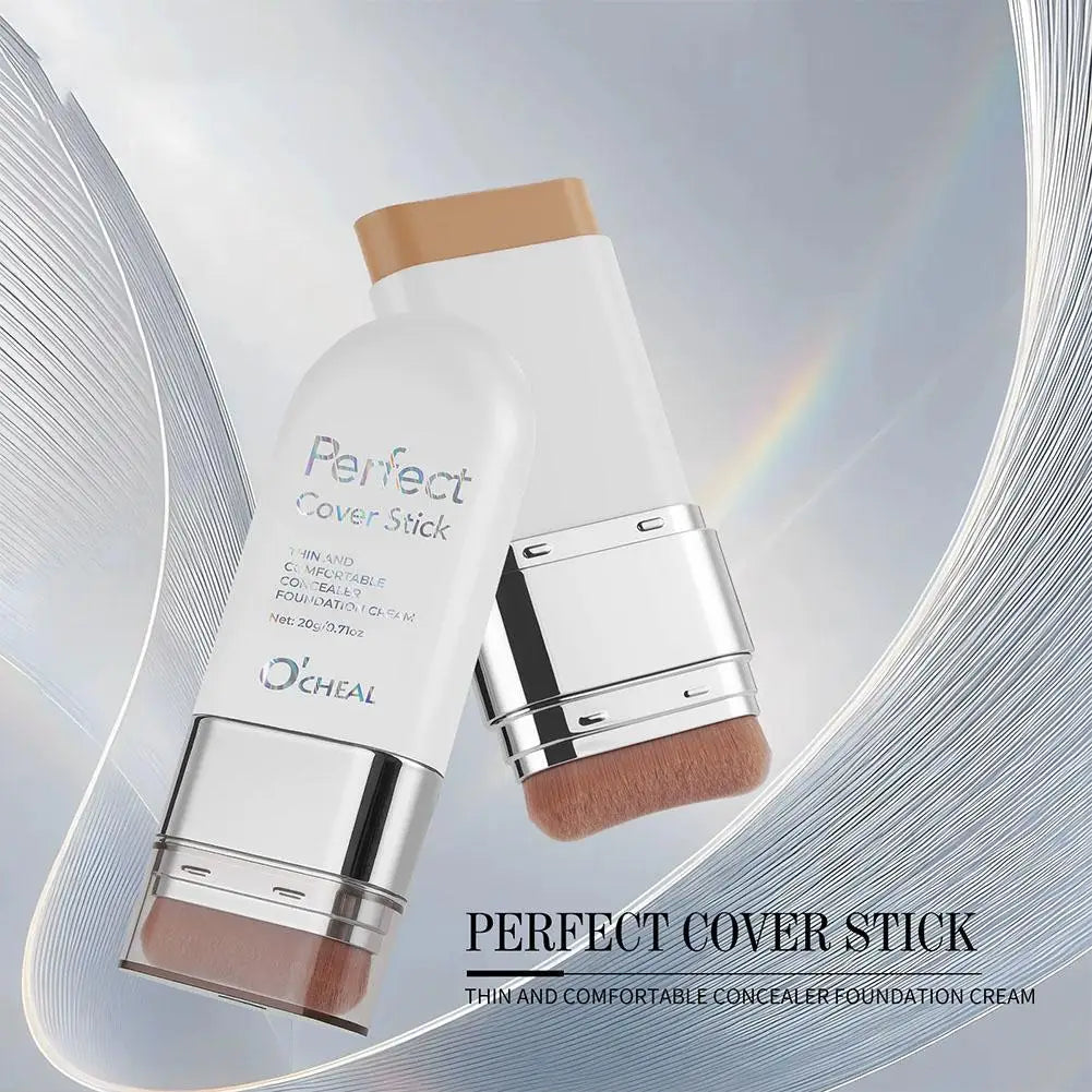 2-in-1 Concealer Foundation Stick Perfect Cover For Acne Marks & Dark Circles, For Daily Makeup Long-lasting Foundation Cream